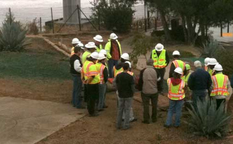 construction workers meeting outdoor