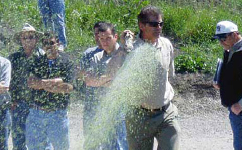 watering at construction site during training