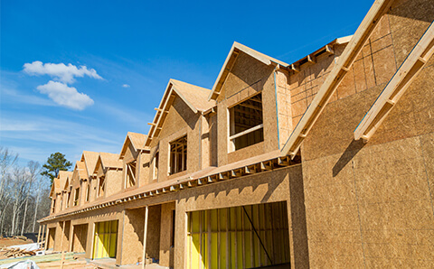 town houses under construction framing stage